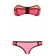 Maillot de bain bandeau zippé rose, orange 