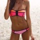 Maillot de bain bandeau zippé rose, orange 