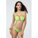 Maillot de bain corbeille effet push-up vert