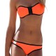 Maillot de bain bandeau zippé orange