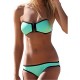 Maillot de bain bandeau zippé vert