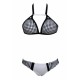 Maillot de bain graphique blanc et noir