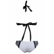 Maillot de bain graphique blanc et noir