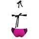 Maillot de bain graphique rose et noir