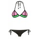 Maillot de bain femme triangle rose, vert et noir