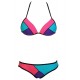 Maillot de bain femme triangle rose, bleu et violet