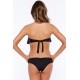 Maillot de bain femme bandeau foulard noir et doré