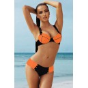 Maillot de bain corbeille orange et noir