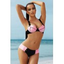 Maillot de bain corbeille rose et noir