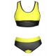 Maillot de bain femme haut brassiére et culotte montante jaune et noire