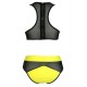 Maillot de bain femme haut brassiére et culotte montante jaune et noire