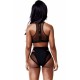 Maillot de bain femme culotte montante et brassière noir