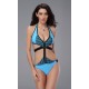Trikini zippé bleu et noir