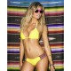 Maillot de bain femme triangle coulissant jaune