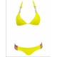 Maillot de bain femme triangle coulissant jaune
