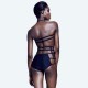 Trikini noir bondage culotte taille haute