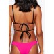Maillot de bain femme triangle rose culotte multi liens