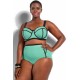 Maillot de bain femme 2 pièces forme corbeille vert