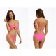 Maillot de bain bandeau effet push-up rose fluo