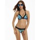 Maillot de bain femme triangle coulissant bleu 