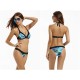 Maillot de bain femme triangle coulissant bleu 