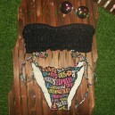 Maillot de bain femme triangle frou-frou motif floral