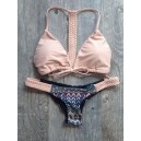 Maillot de bain femme triangle rose culotte multi liens