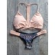 Maillot de bain femme triangle rose culotte multi liens