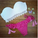 Maillot de bain femme dentelle crochet bleu culotte tanga