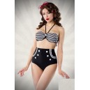 Maillot de bain femme style r&eacute;tro bleu et blanc