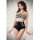 Maillot de bain femme style rétro bleu et blanc