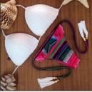 Maillot de bain femme triangle crochet motif paon