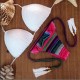 Maillot de bain femme triangle crochet motif paon
