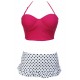 Maillot de bain femme culotte taille haute rose et noir
