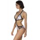 Maillot de bain femme 1 pièce trikini croisé