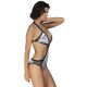 Maillot de bain femme 1 pièce trikini croisé