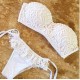 Maillot de bain femme dentelle crochet rose culotte tanga
