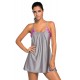 Maillot de bain femme bandeau et robe noir et blanc