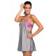 Maillot de bain femme bandeau et robe noir et blanc