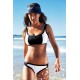 Maillot de bain femme bandeau noir et blanc