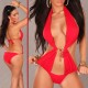 Trikini rouge avec bijou serpent