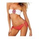 Maillot de bain femme bandeau bijou corail