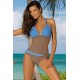 Maillot de bain femme 1 pièce trikini croisé