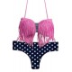 Maillot de bain femme à franges bordeaux