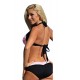 Maillot de bain bandeau effet push-up rose fluo